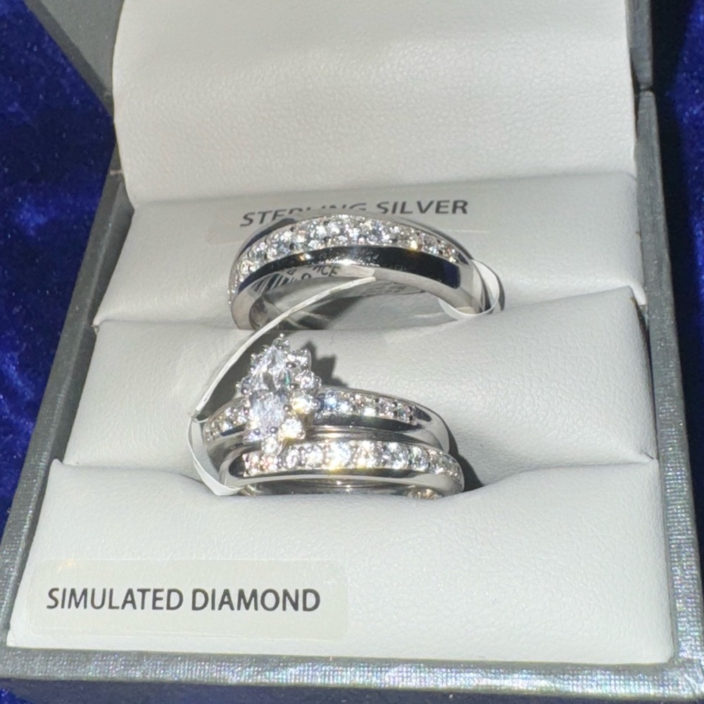 Wedding trio ring set